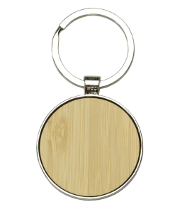 Circlular Recycled Zinc Alloy Keyring with Bamboo