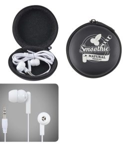 Earbuds in Round Case