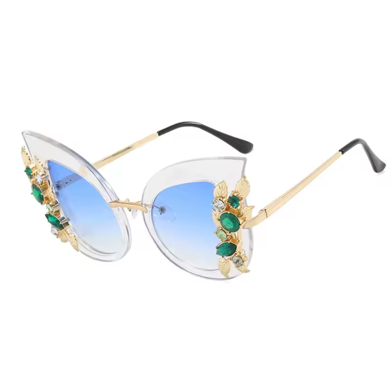 Luxury Diamond Oversized Butterfly Steampunk Goggles - Image 3