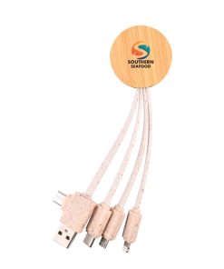 Eco-Friendly Round Bamboo Charging Cable