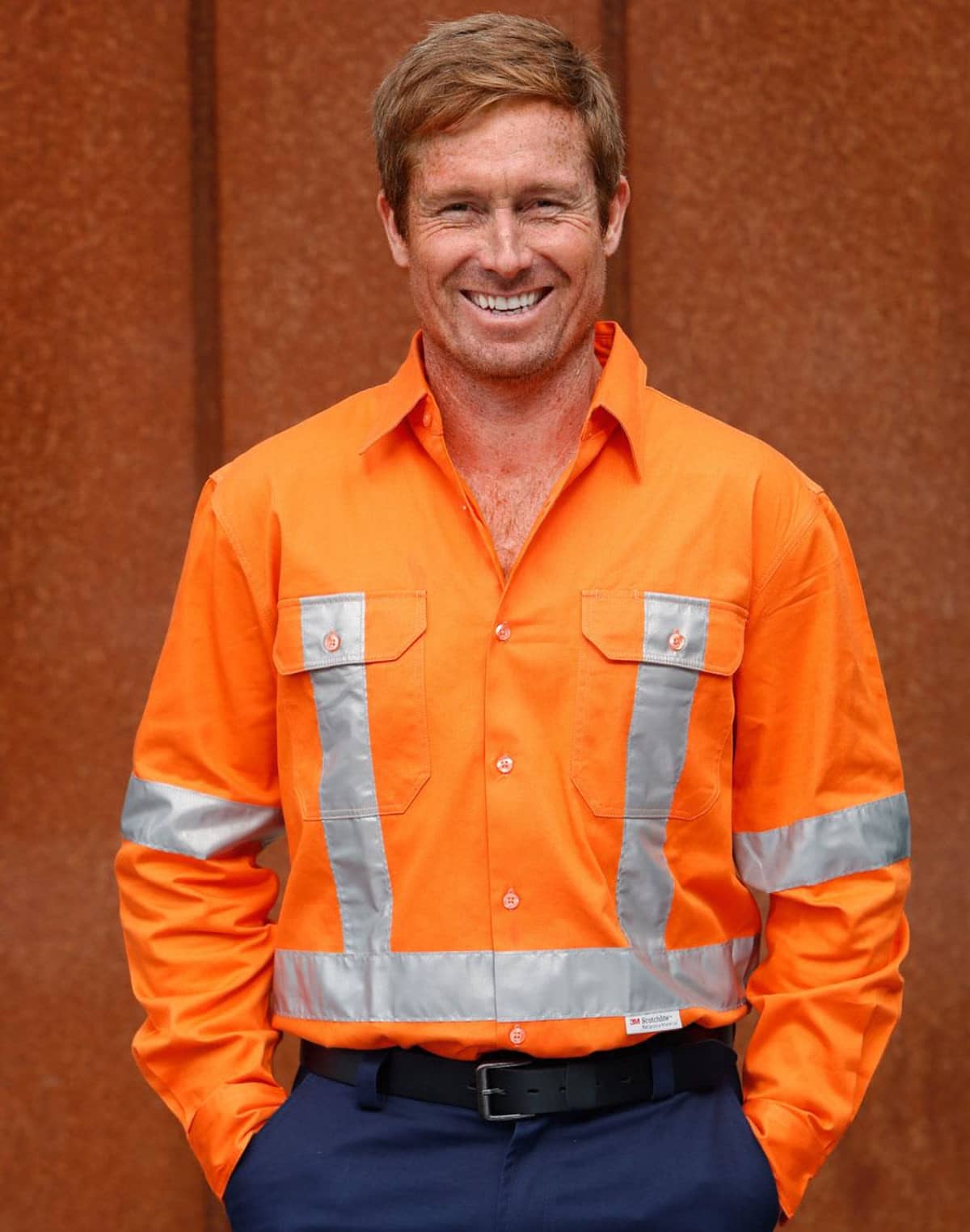 Men’s Hi-Vis Long Sleeves Shirt With 3M Tapes - Image 2