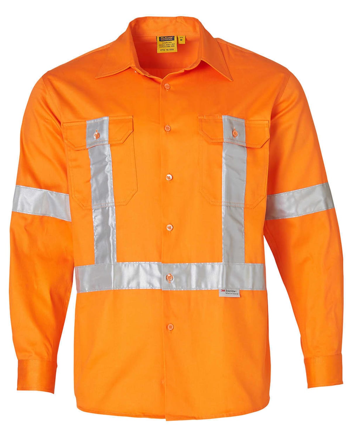 Men’s Hi-Vis Long Sleeves Shirt With 3M Tapes - Image 5